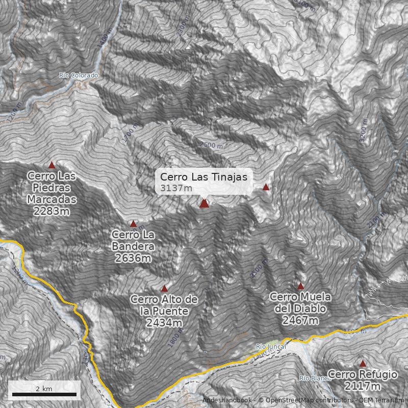 Mapa Cerro Las Tinajas