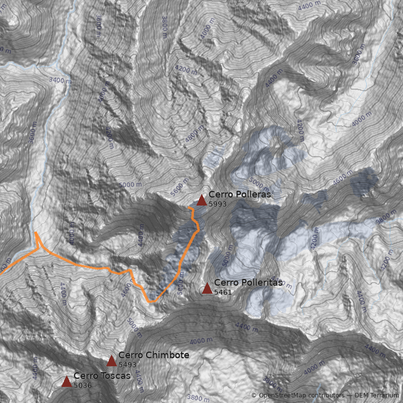 Mapa Directa Glaciar Sur