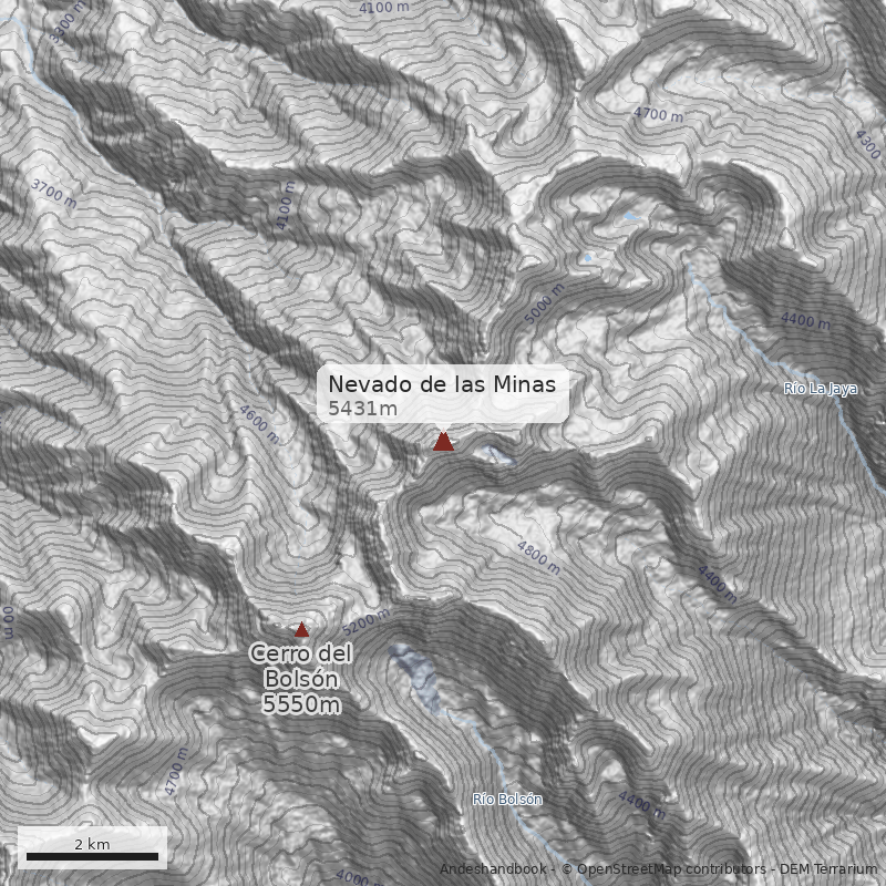 Mapa Nevado de las Minas