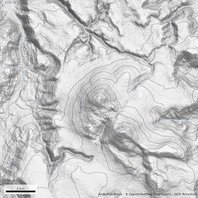 Mapa Volcán Dos Hermanas Norte