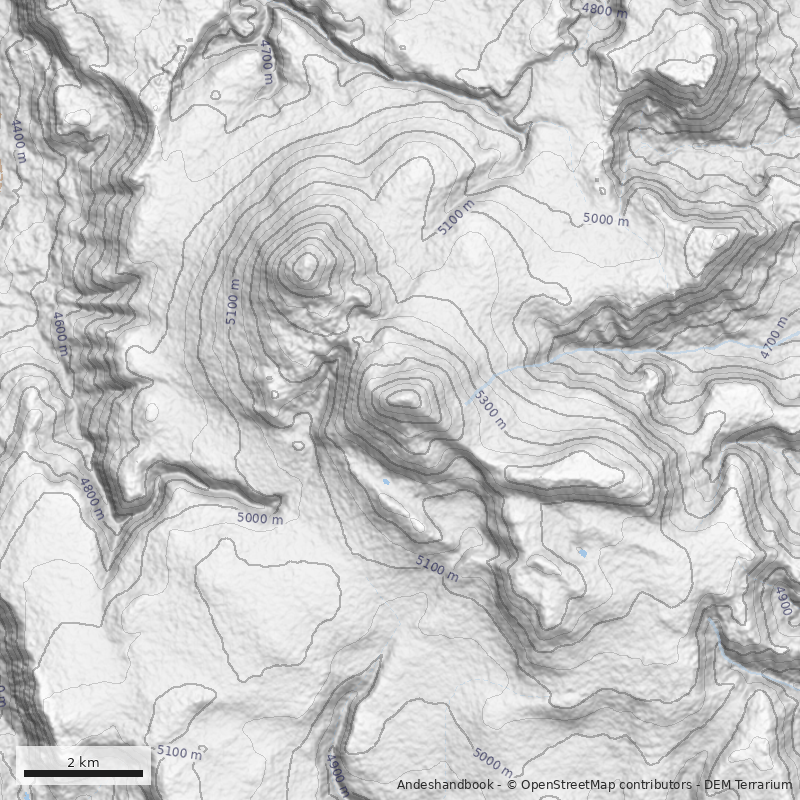 Mapa Volcán Dos Hermanas Sur