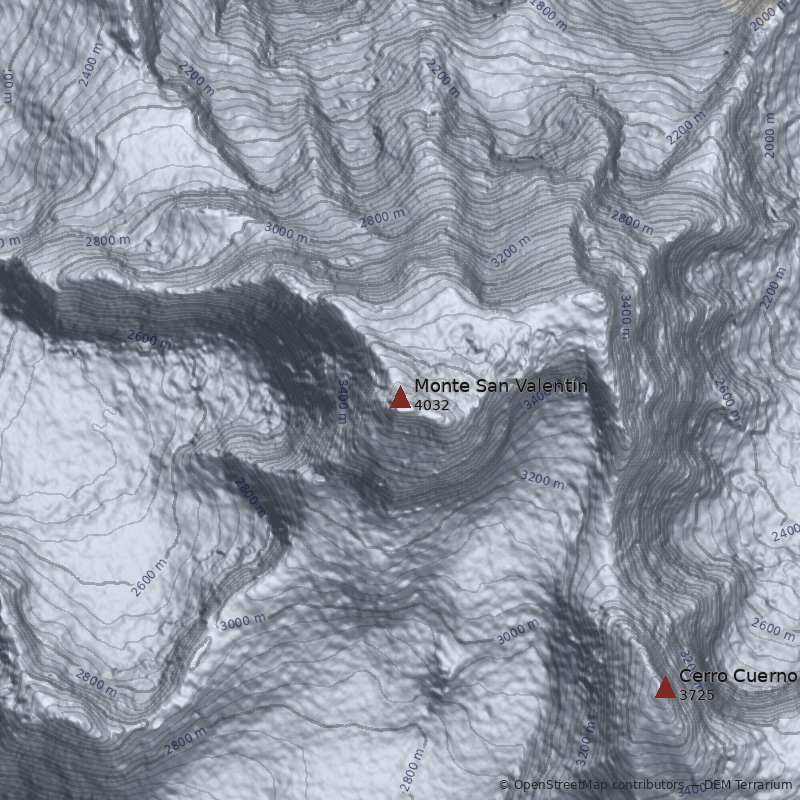 Mapa Monte San Valentín