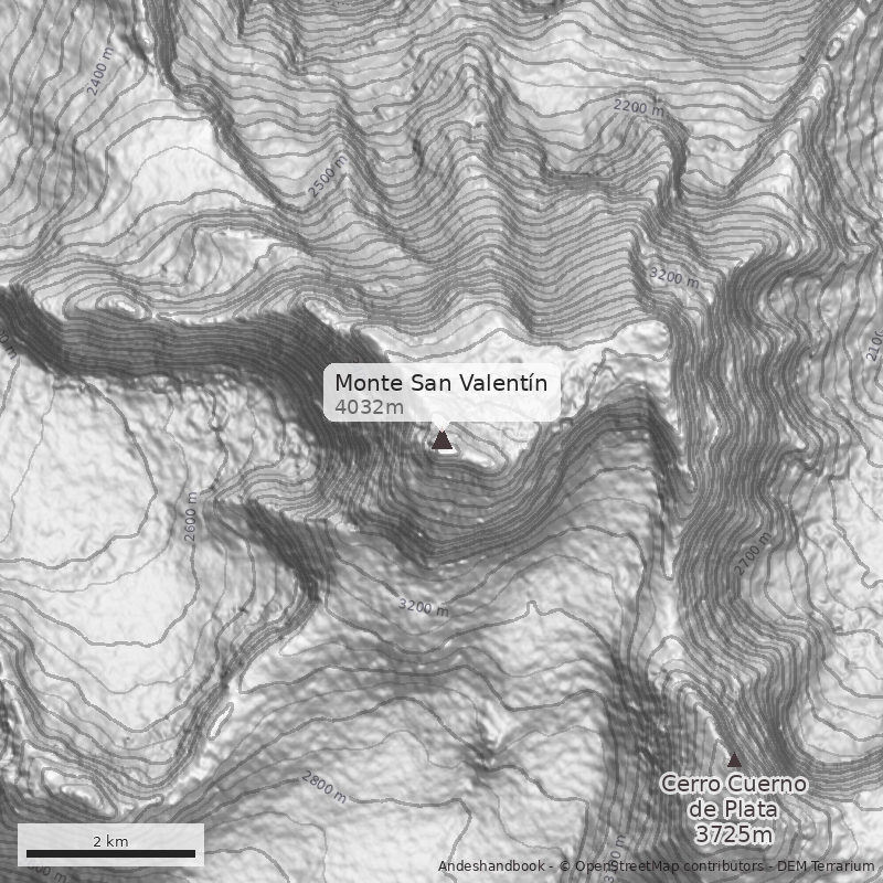Mapa Monte San Valentín