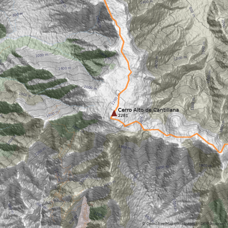 Mapa Cerro Alto de Cantillana