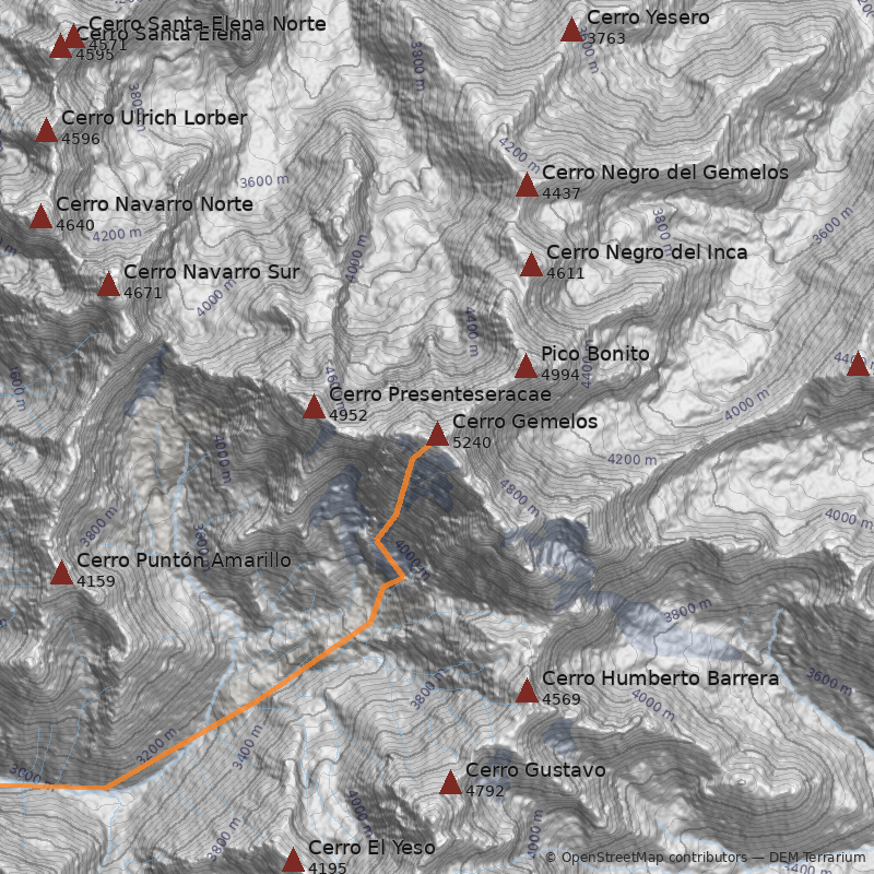 Mapa Cerro Gemelos