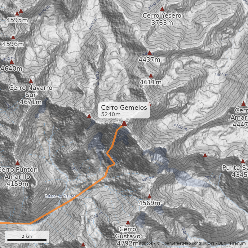Mapa Cerro Gemelos
