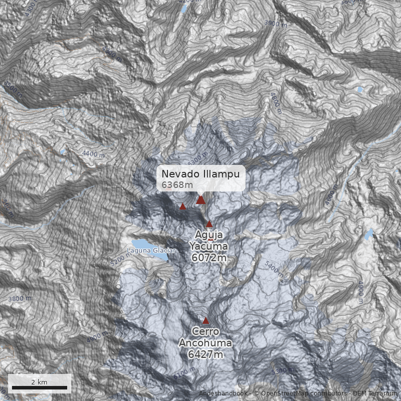 Mapa Nevado Illampu