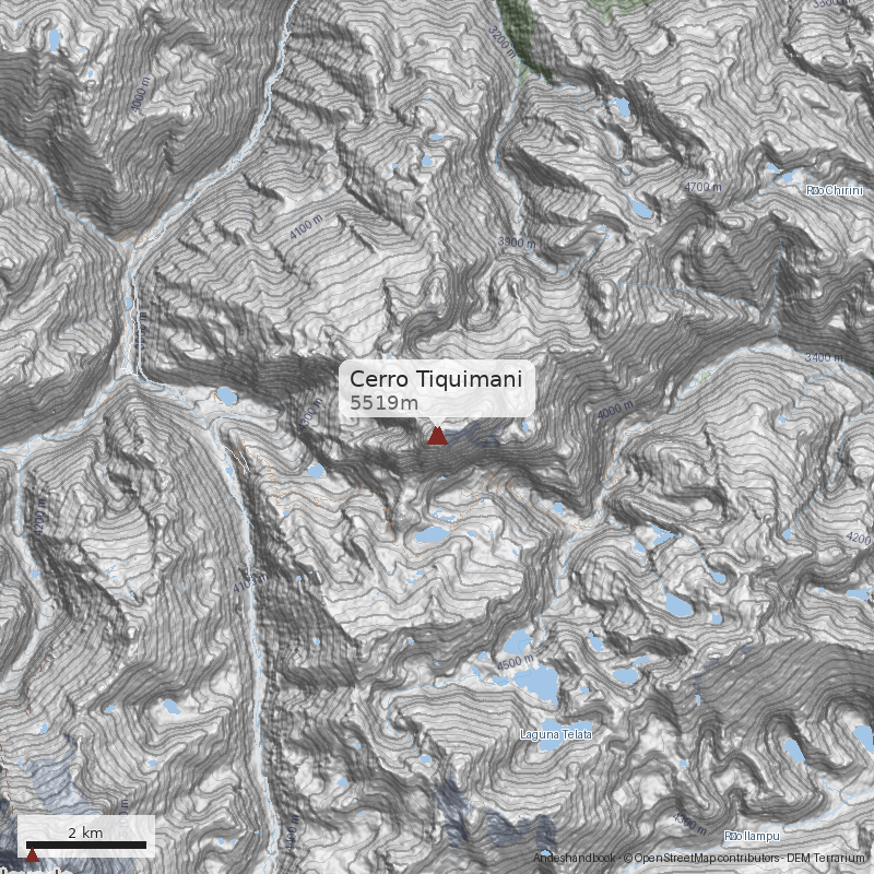 Mapa Cerro Tiquimani