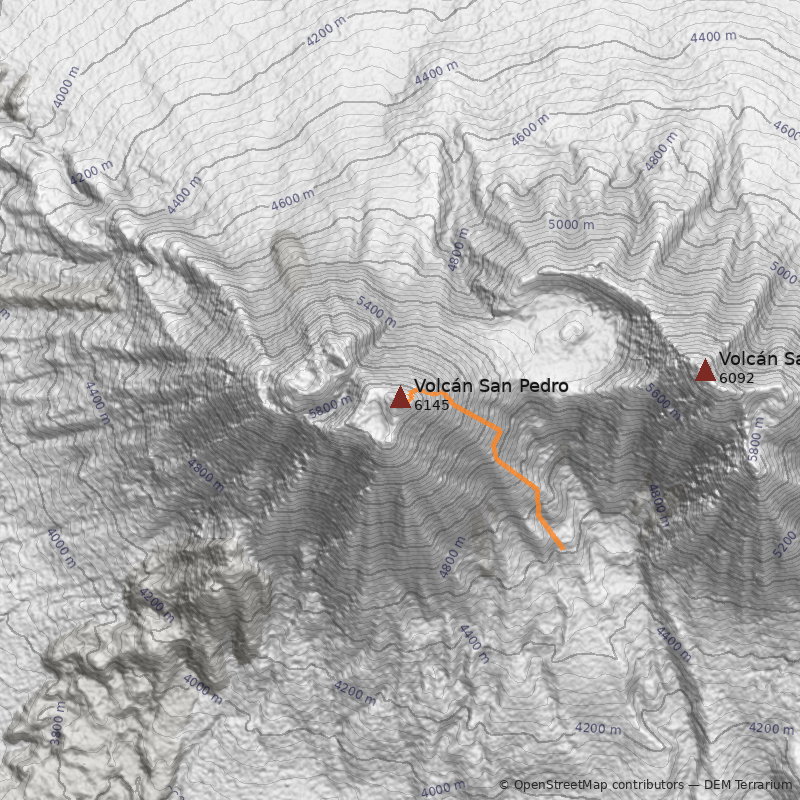 Mapa Volcán San Pedro