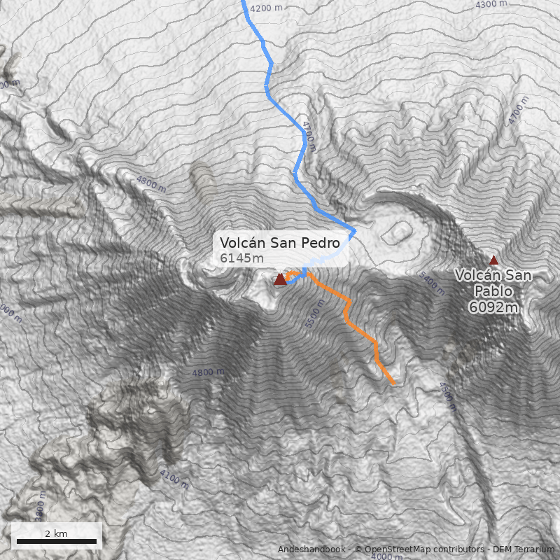 Mapa Volcán San Pedro
