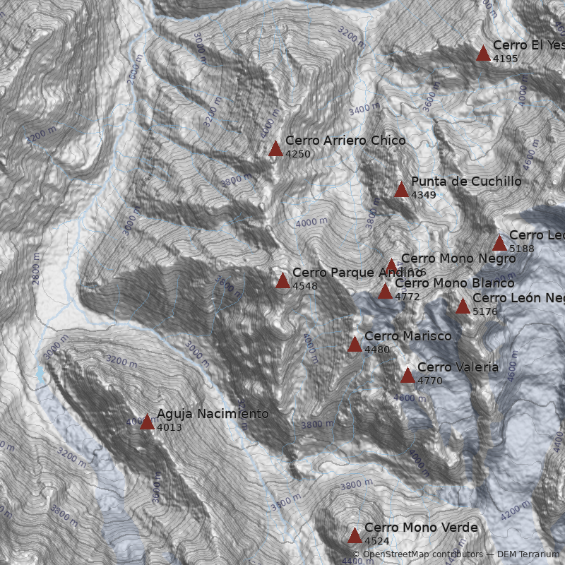 Mapa Cerro Parque Andino