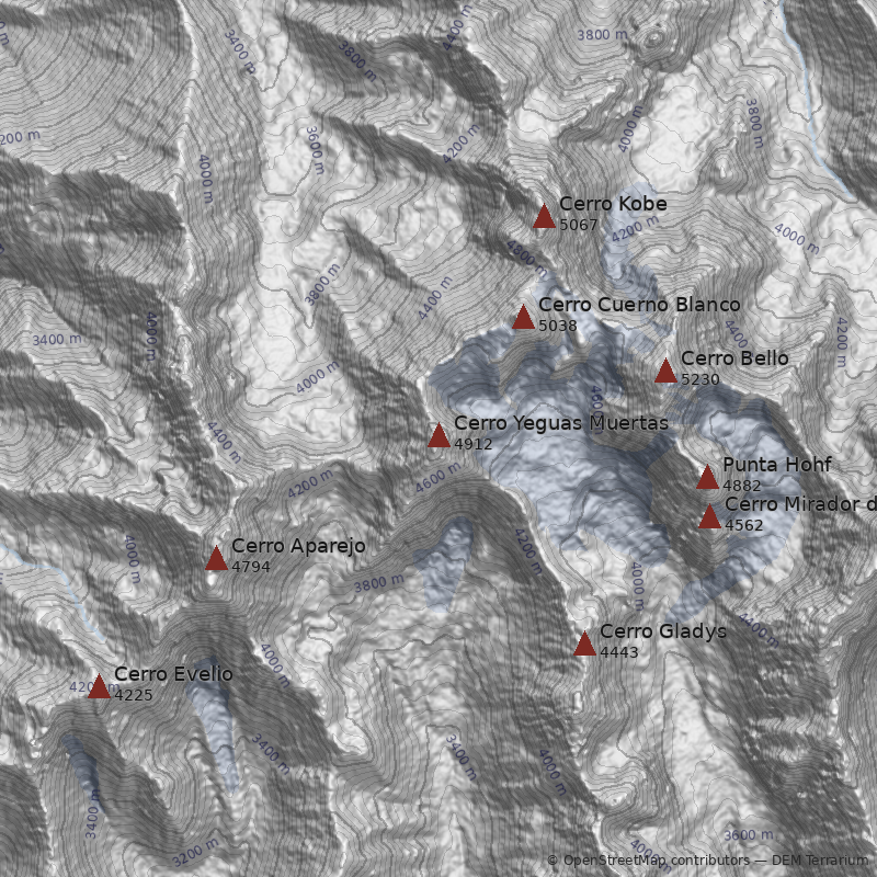 Mapa Cerro Yeguas Muertas