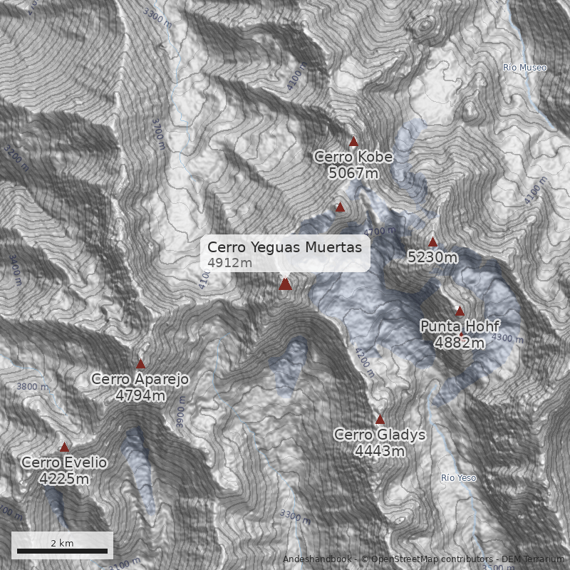 Mapa Cerro Yeguas Muertas