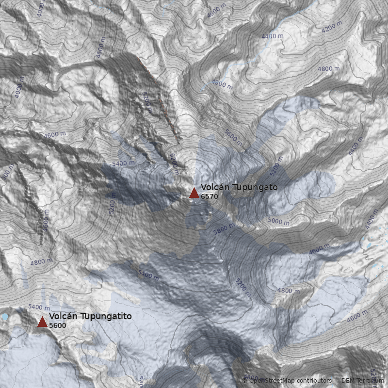Mapa Volcán Tupungato