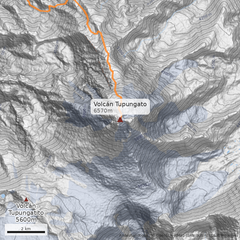 Mapa Volcán Tupungato