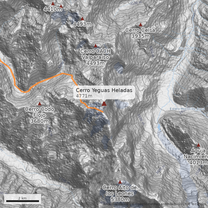 Mapa Cerro Yeguas Heladas