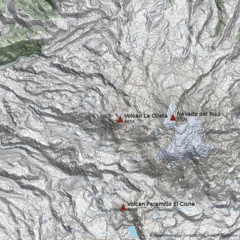 Mapa Volcán La Olleta