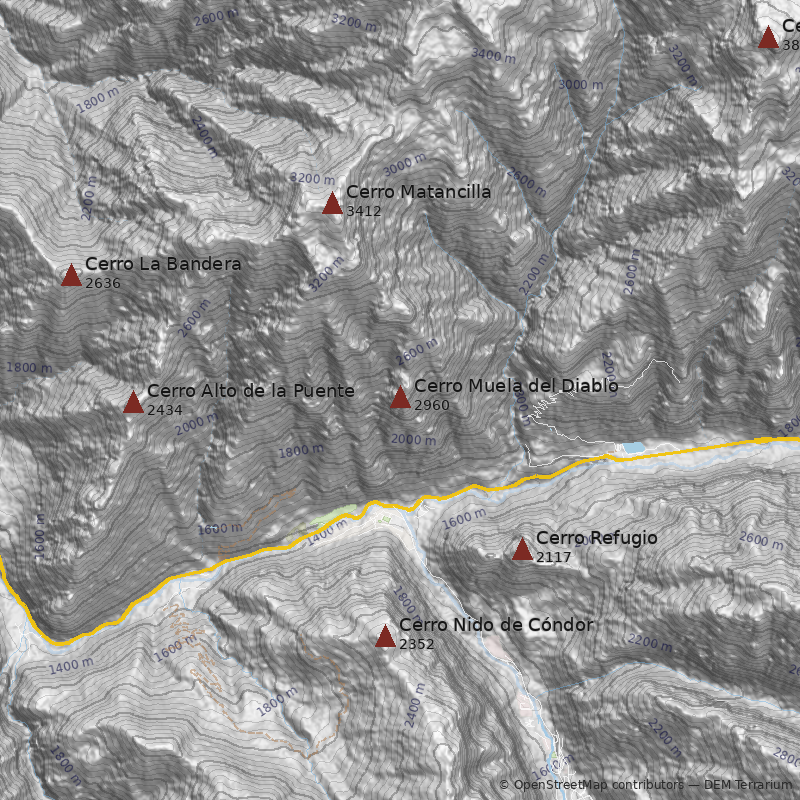 Mapa Cerro Muela del Diablo
