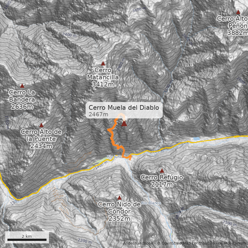 Mapa Cerro Muela del Diablo