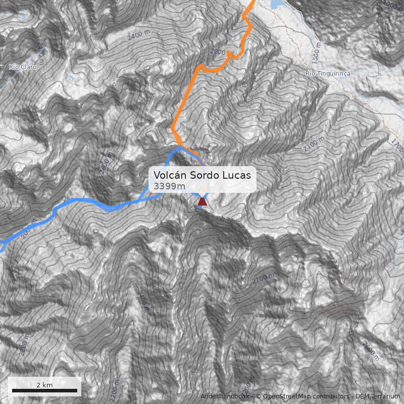 Mapa Volcán Sordo Lucas