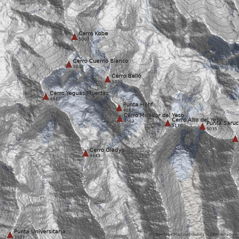 Mapa Cerro Mirador del Yeso