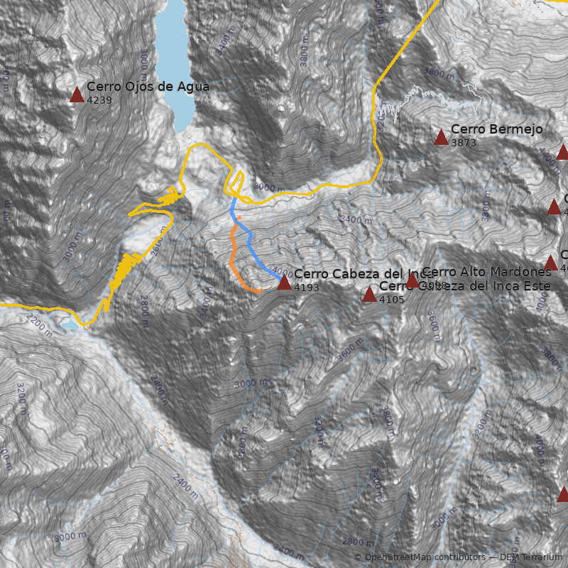 Mapa Cerro Cabeza del Inca