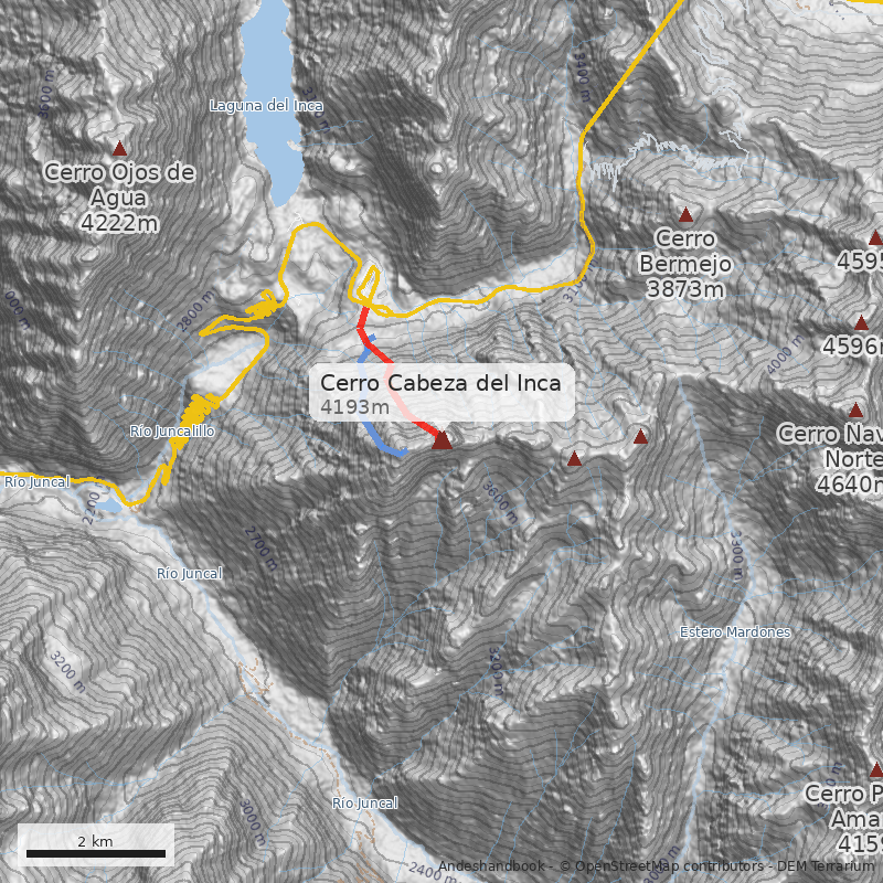 Mapa Cerro Cabeza del Inca