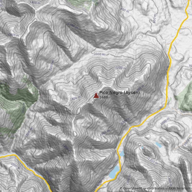 Mapa Pico Negro (Aysén)