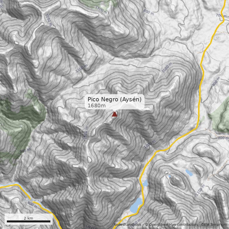 Mapa Pico Negro (Aysén)