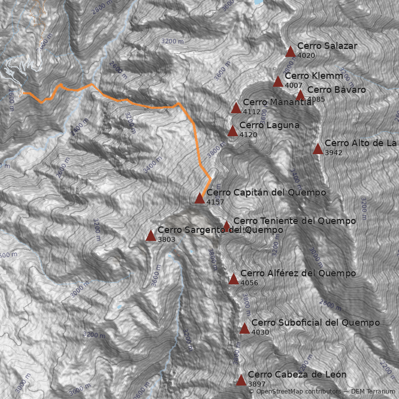 Mapa Cerro Capitán del Quempo
