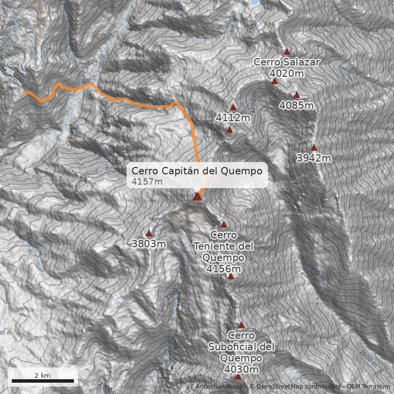Mapa Cerro Capitán del Quempo