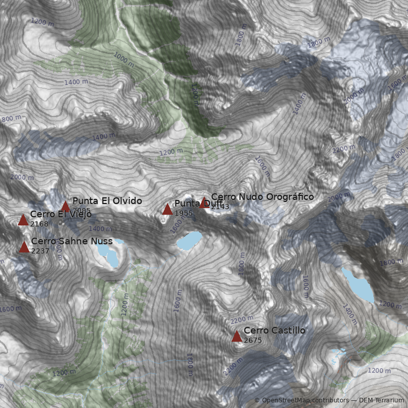 Mapa Cerro Nudo Orográfico