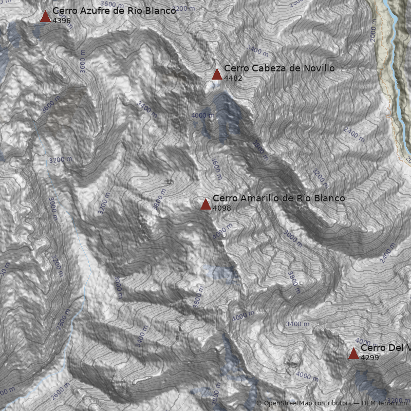 Mapa Cerro Amarillo de Río Blanco