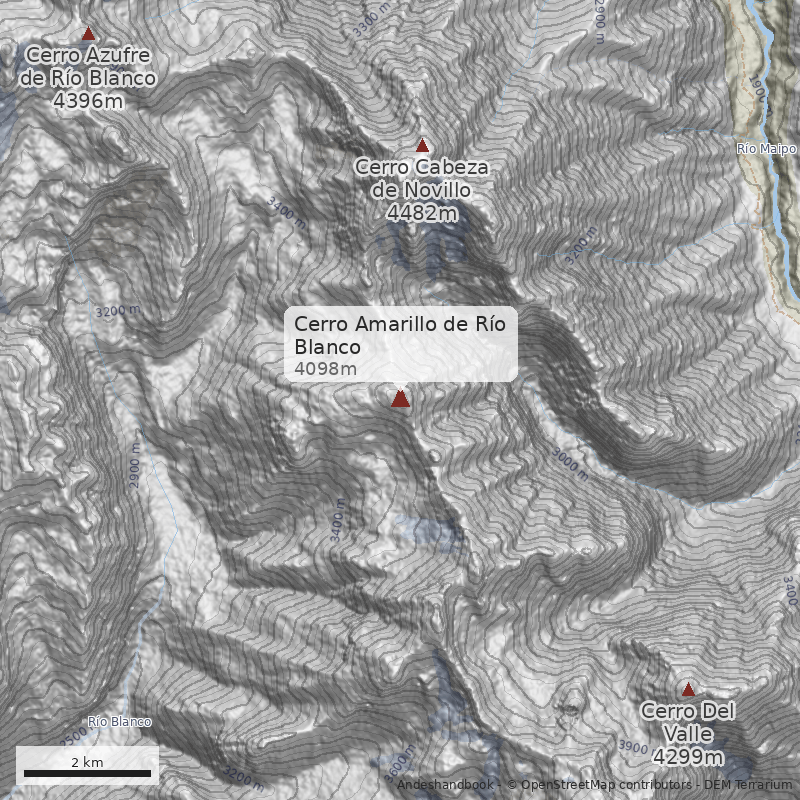 Mapa Cerro Amarillo de Río Blanco