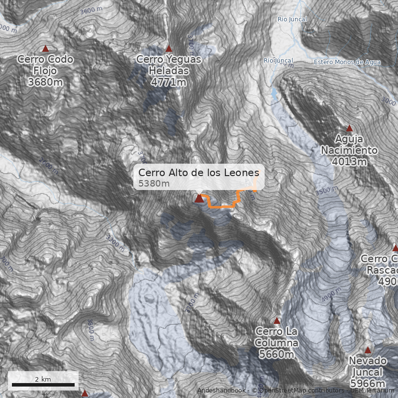 Mapa Cerro Alto de los Leones