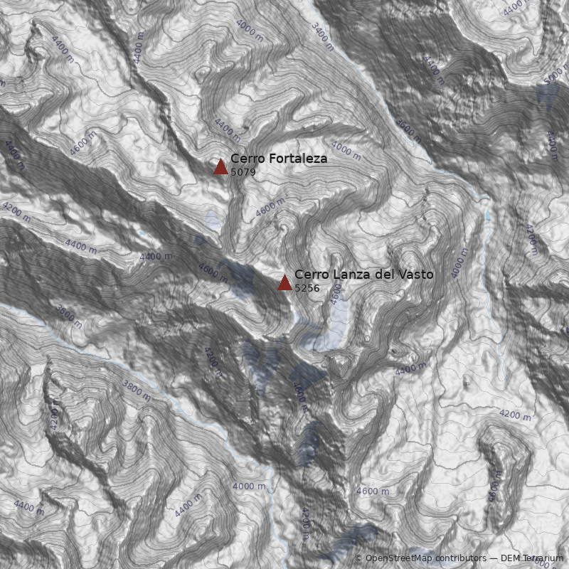 Mapa Cerro Lanza del Vasto