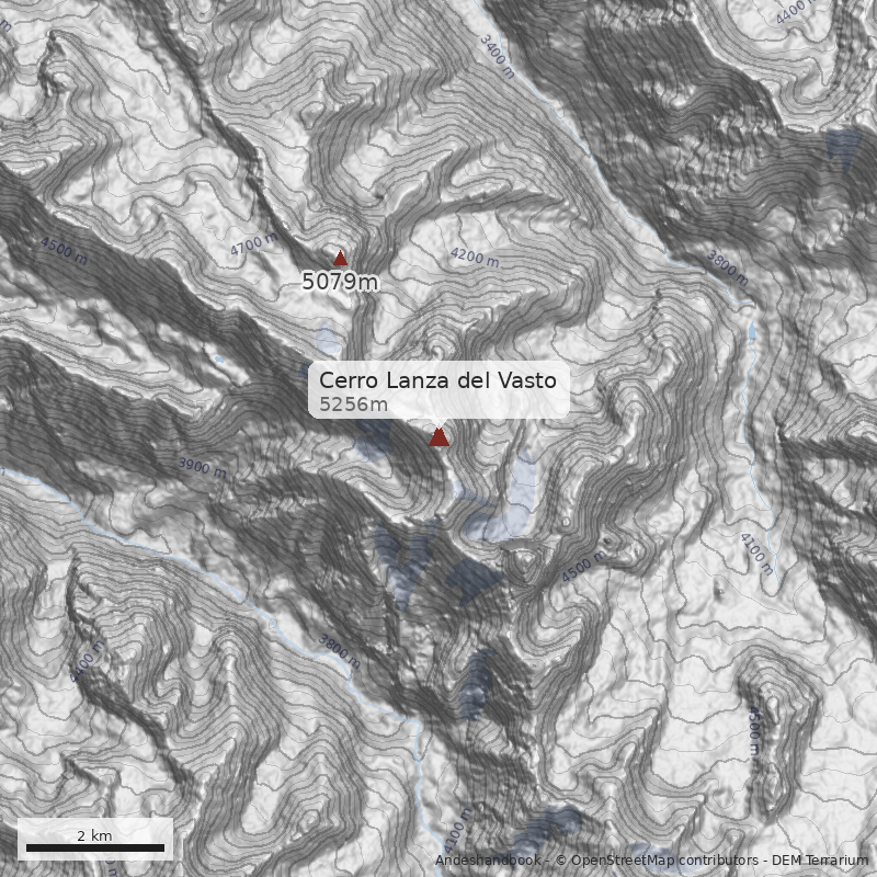 Mapa Cerro Lanza del Vasto