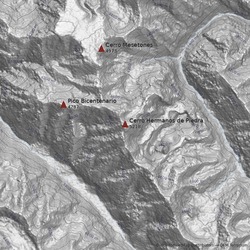 Mapa Cerro Hermanos de Piedra