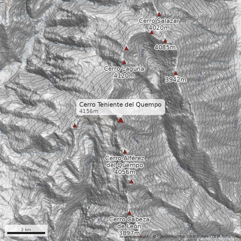 Mapa Cerro Teniente del Quempo