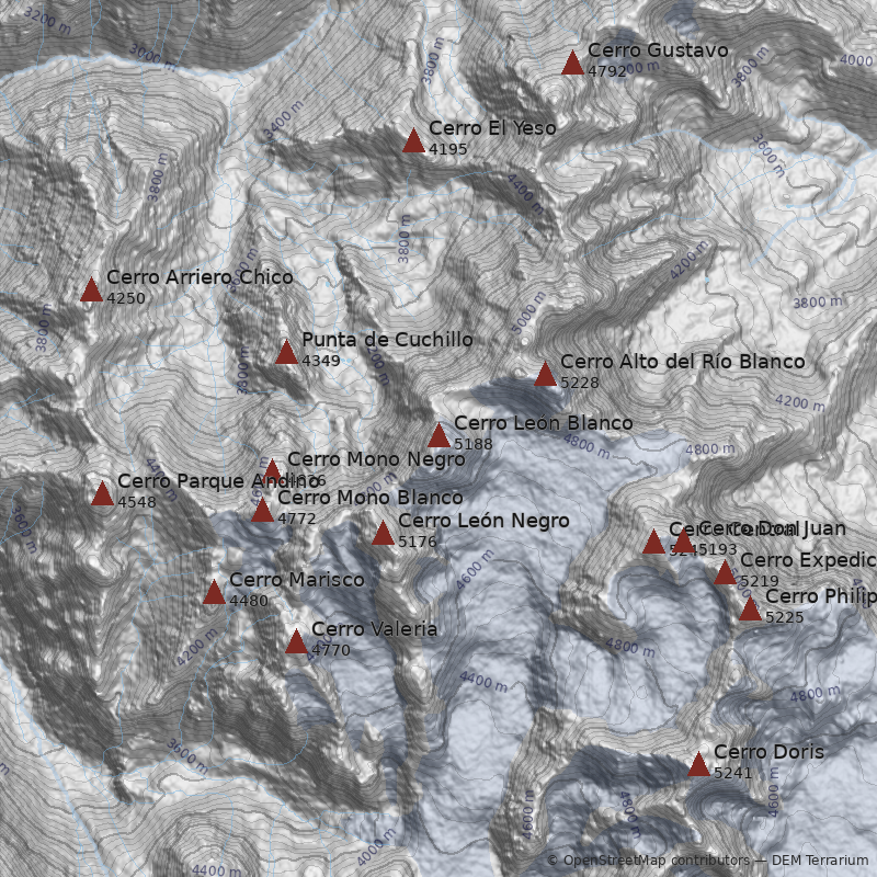 Mapa Cerro León Blanco