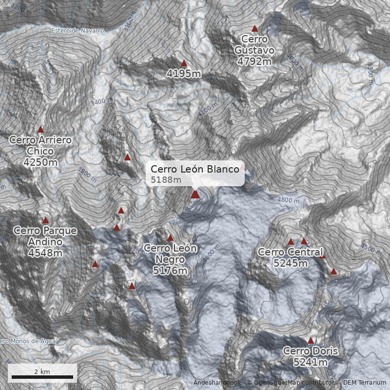 Mapa Cerro León Blanco