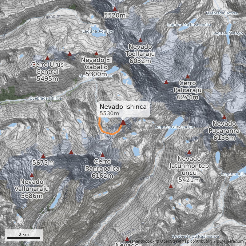 Mapa Nevado Ishinca