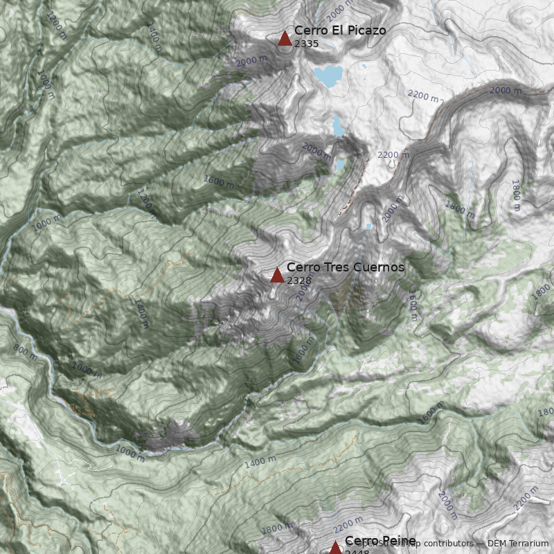 Mapa Cerro Tres Cuernos