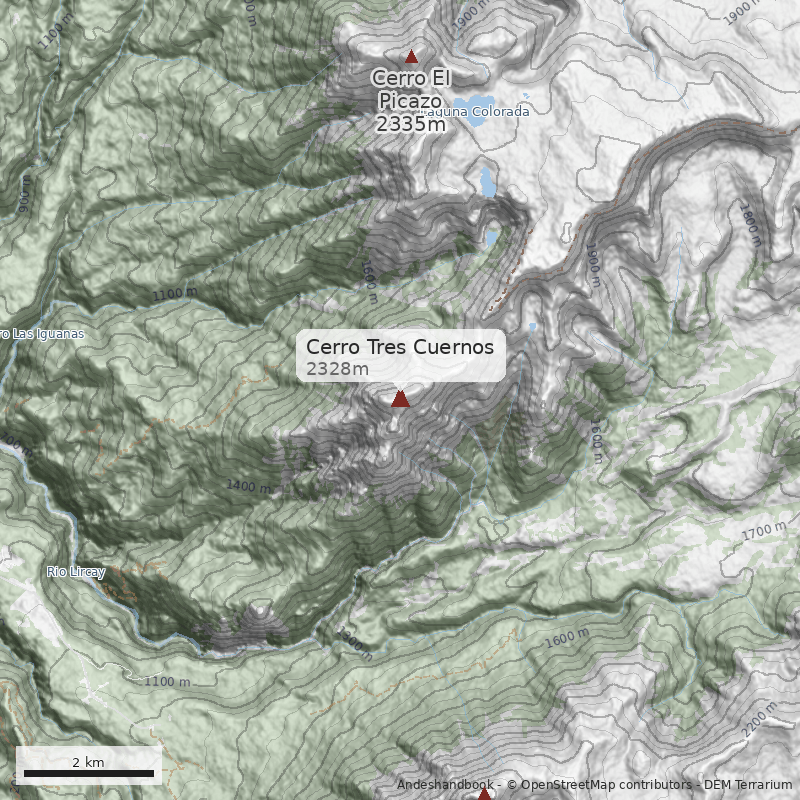Mapa Cerro Tres Cuernos