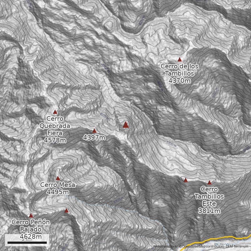 Mapa Cerro Pirámide Choiyoi