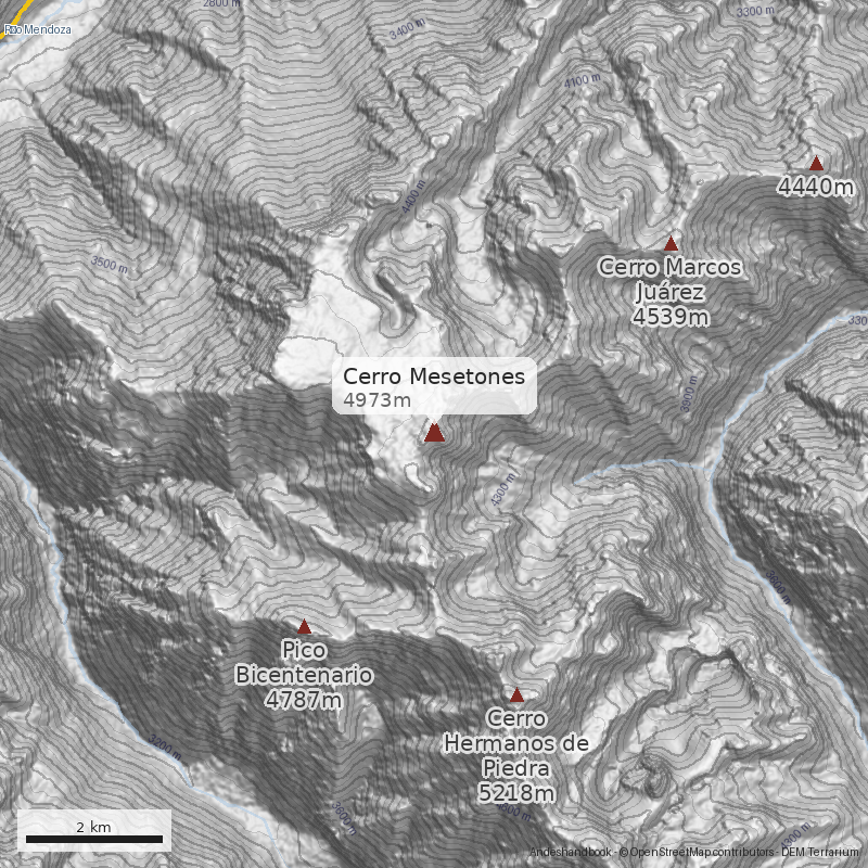 Mapa Cerro Mesetones
