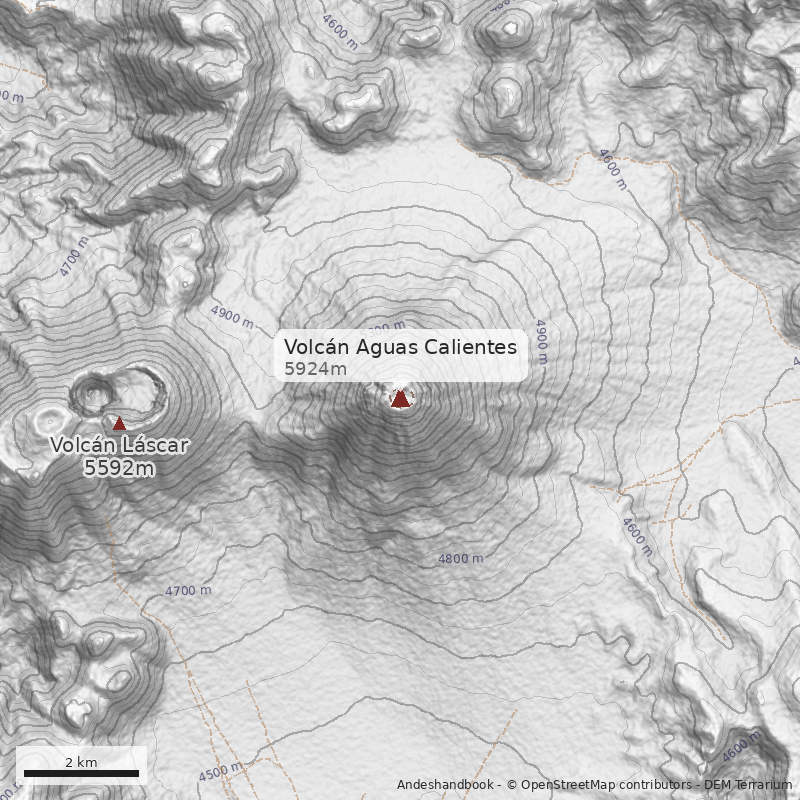 Mapa Volcán Aguas Calientes