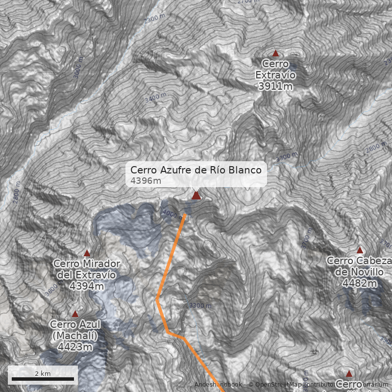 Mapa Cerro Azufre de Río Blanco