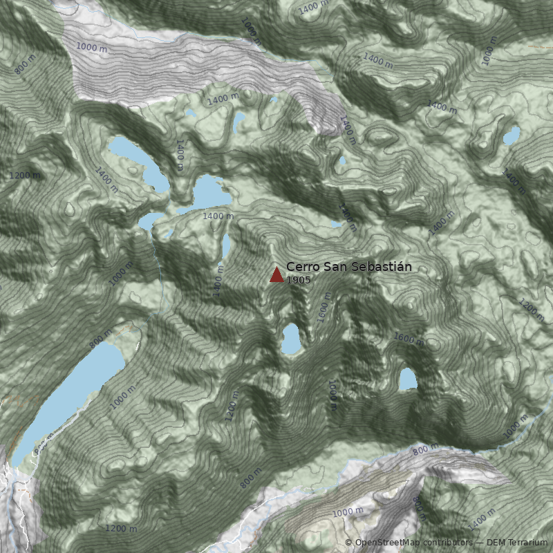 Mapa Cerro San Sebastián