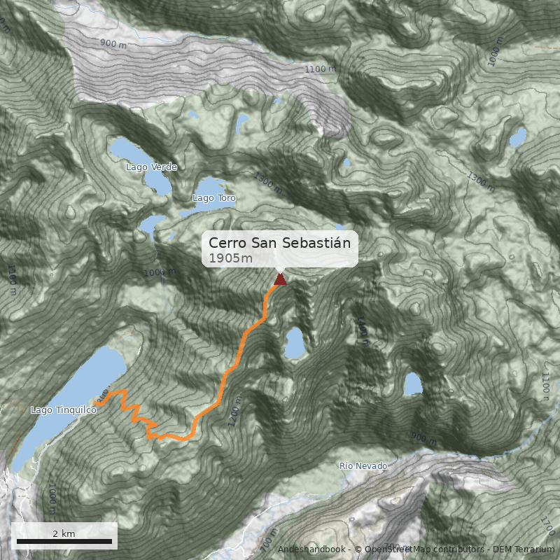 Mapa Cerro San Sebastián